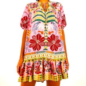Farm Rio pineapple print short dress.